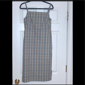 COS Plaid Midi Length Slip Tank Dress.
